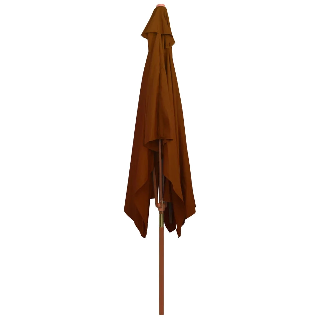 Ombrellone da Giardino con Palo in Legno Terracotta 200x300 cm 313759