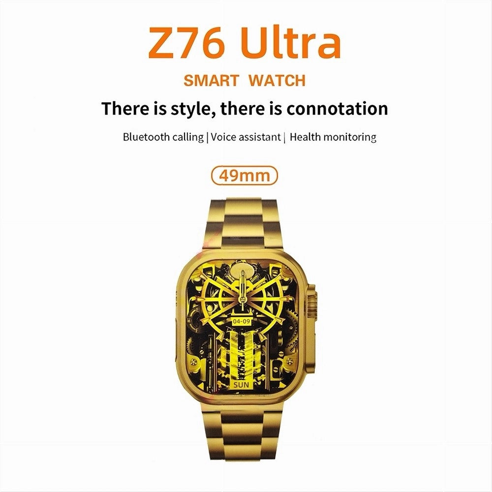 Trade Shop - Smartwatch Orologio Intelligente 49mm Luxury Gold Watch Bt5.0 Wireless Z76 Ultra -
