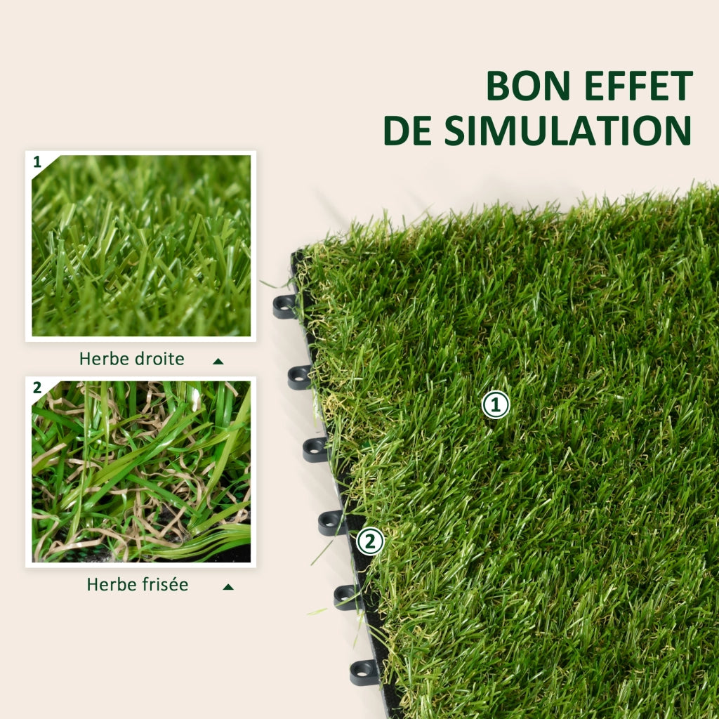 Set 10 Dalle Prato Sintetico ¨C zephmum ¨C Verde 30x30x3,5 cm