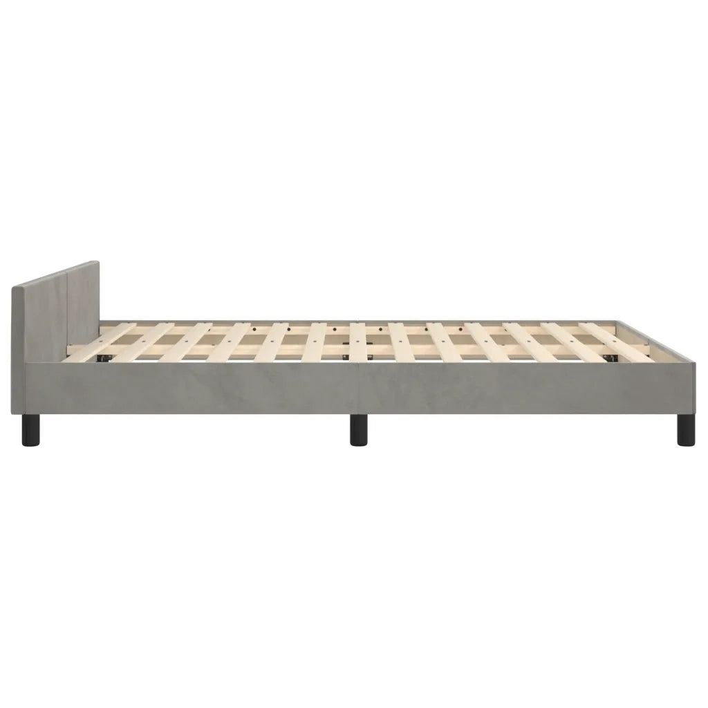 Giroletto senza Materasso-Struttura Letto Grigio Chiaro 140x200 cm Velluto 515749