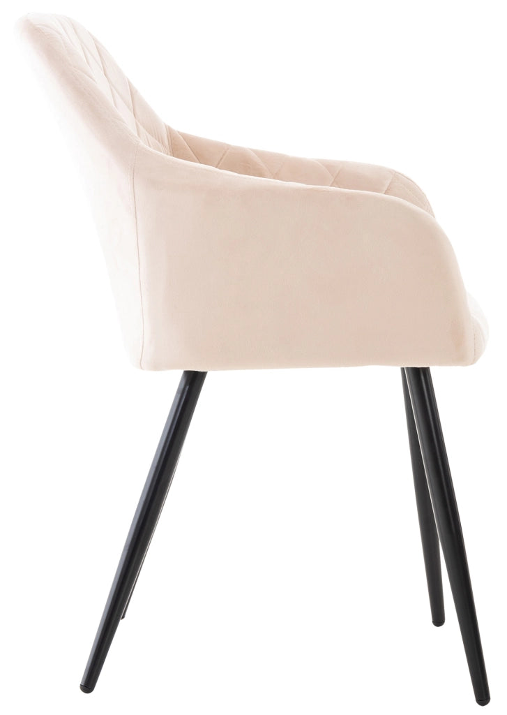 Set di 2 sedie da pranzo Shila Beige,Velluto