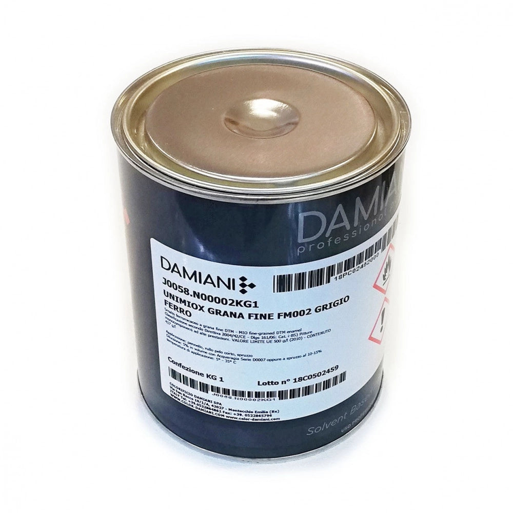 Damiani unimiox 1kg smalto ferro micaceo grana fine, colore  grigio ferro