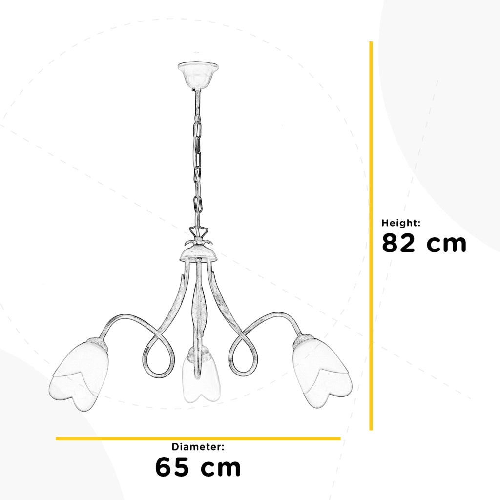 Lampadario 3 luci Doppio Giro Bronzo