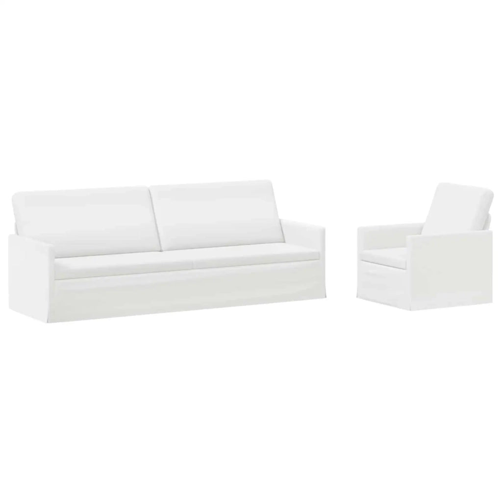 Set di divani 2 pcs Bianco Tessuto 3433186