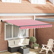 Tenda retrattile-Tenda parasole per balcone Rosso e Bianco 350 x 250 cm 597292