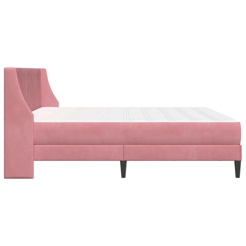 Struttura letto con materasso Rosa 200 x 200 cm Velluto