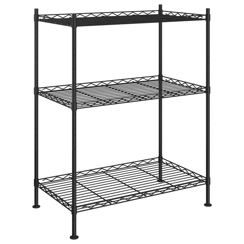 Scaffale a 3 Livelli 60x35x76 cm Nero 150 kg CFW8582369