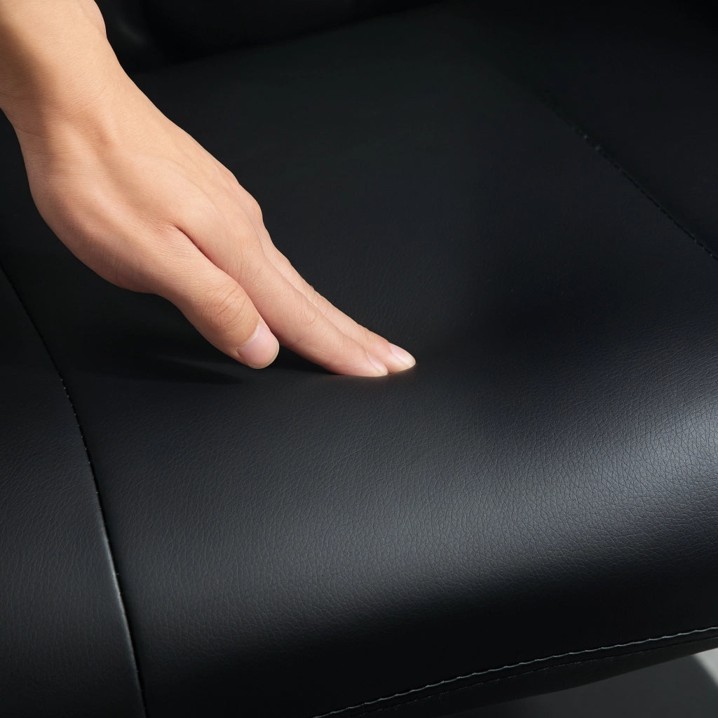 POLTRONA RELAX GIREVOLE CON POGGIAPEDE 70x79x105 cm Nera