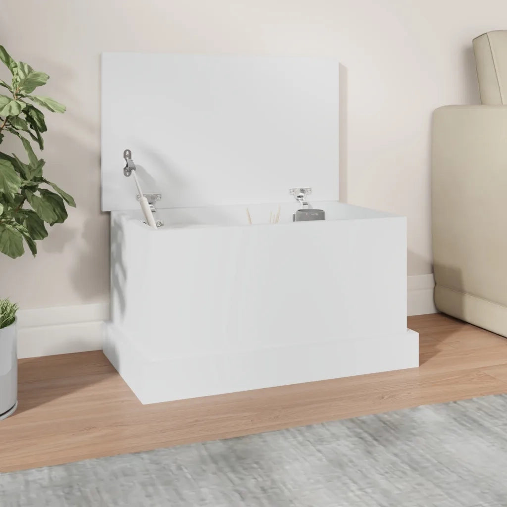 Scatola portaoggetti bianca 50x30x28 cm in legno ingegnerizzato 816496