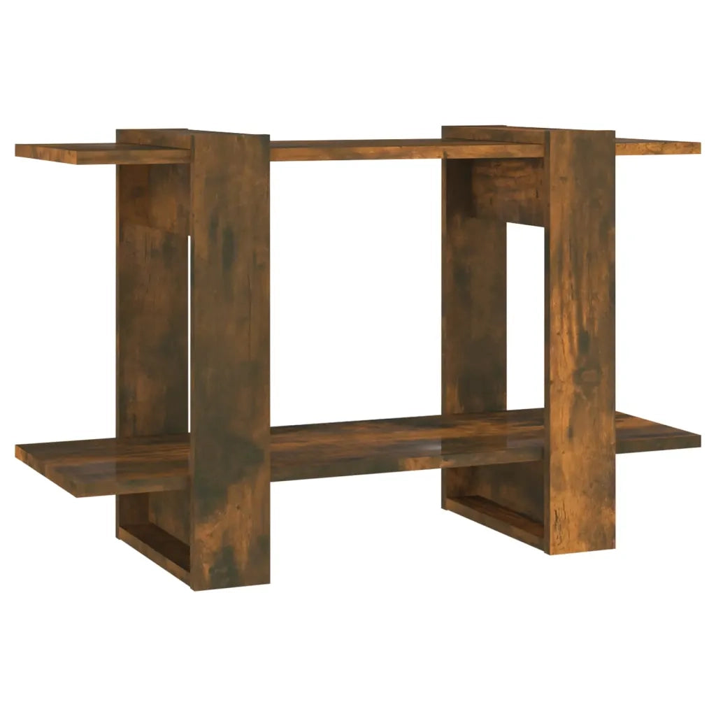 Libreria Divisorio-Scaffale per Libri-Mobile di Stoccaggio Rovere Fumo 80x30x51 cm