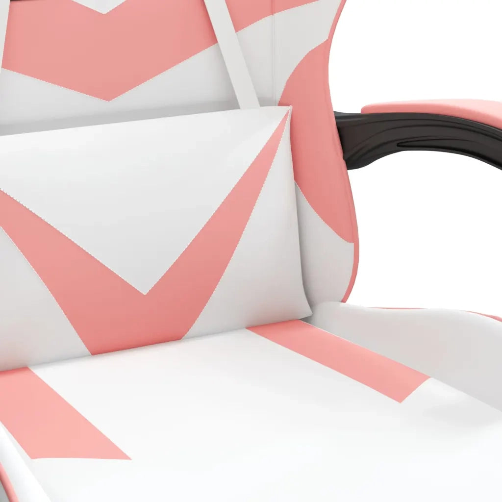 vidaXL Sedia da Gaming Bianco e Rosa in Similpelle