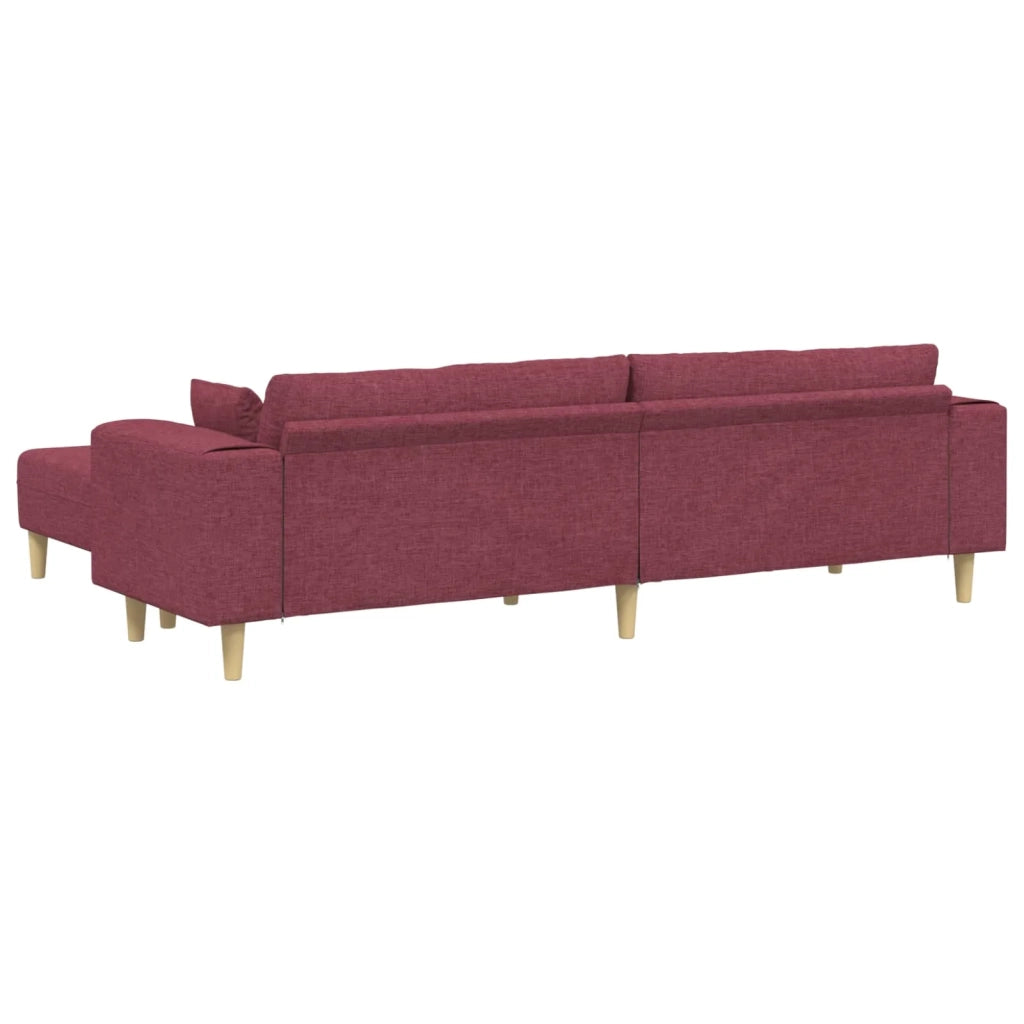 Divano con cuscino 3 pcs Rosso Vino Tessuto 3335165