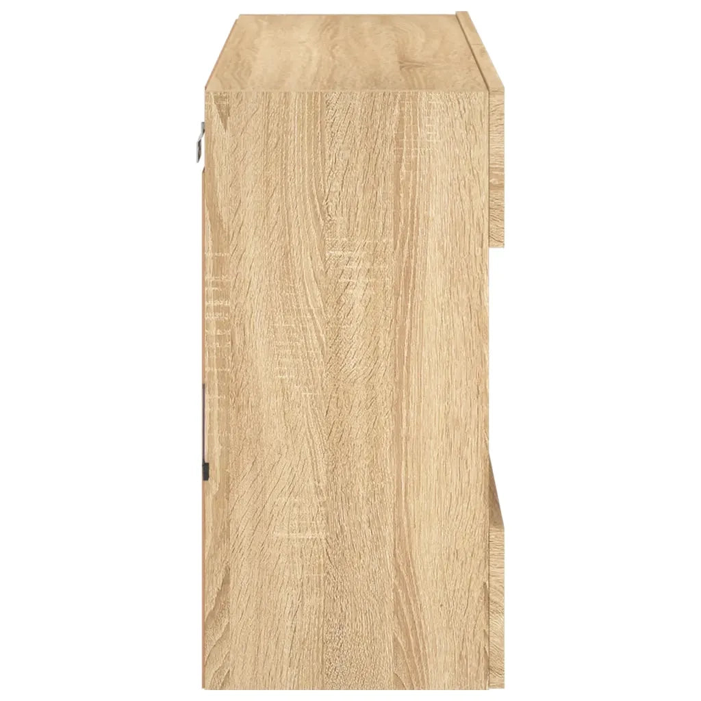 Mobile TV a Parete con Luci LED Rovere Sonoma 78,5x30x60,5 cm 837101