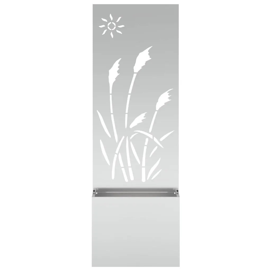 vidaXL Vaso da Giardino con Pannello Decorativo Argento 50 x 140 cm