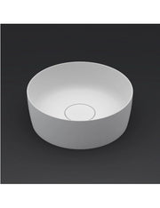 Lavabo da appoggio bianco opaco THIN ROUND RIHO 42x42 cm superficie solida