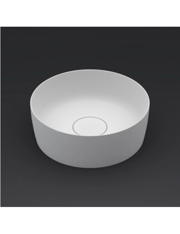 Lavabo da appoggio bianco opaco THIN ROUND RIHO 42x42 cm superficie solida