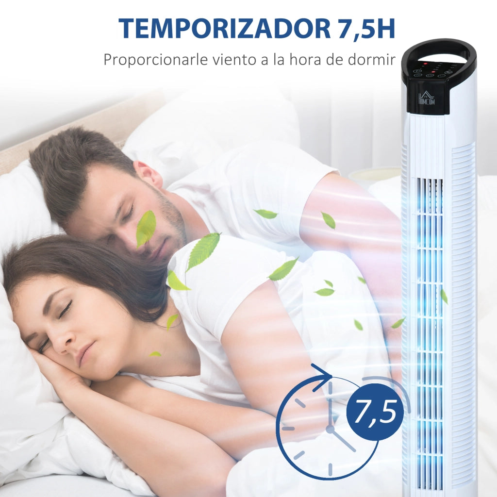 Ventilatore a Torre 50W con Telecomando ¨C zephmum ¨C Bianco ?20x78,5 cm