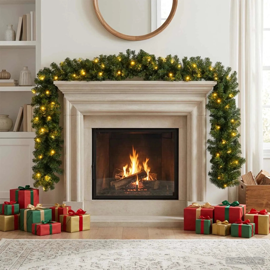 Ghirlanda di Natale Verde 270 cm PVC 50 LED 42056976