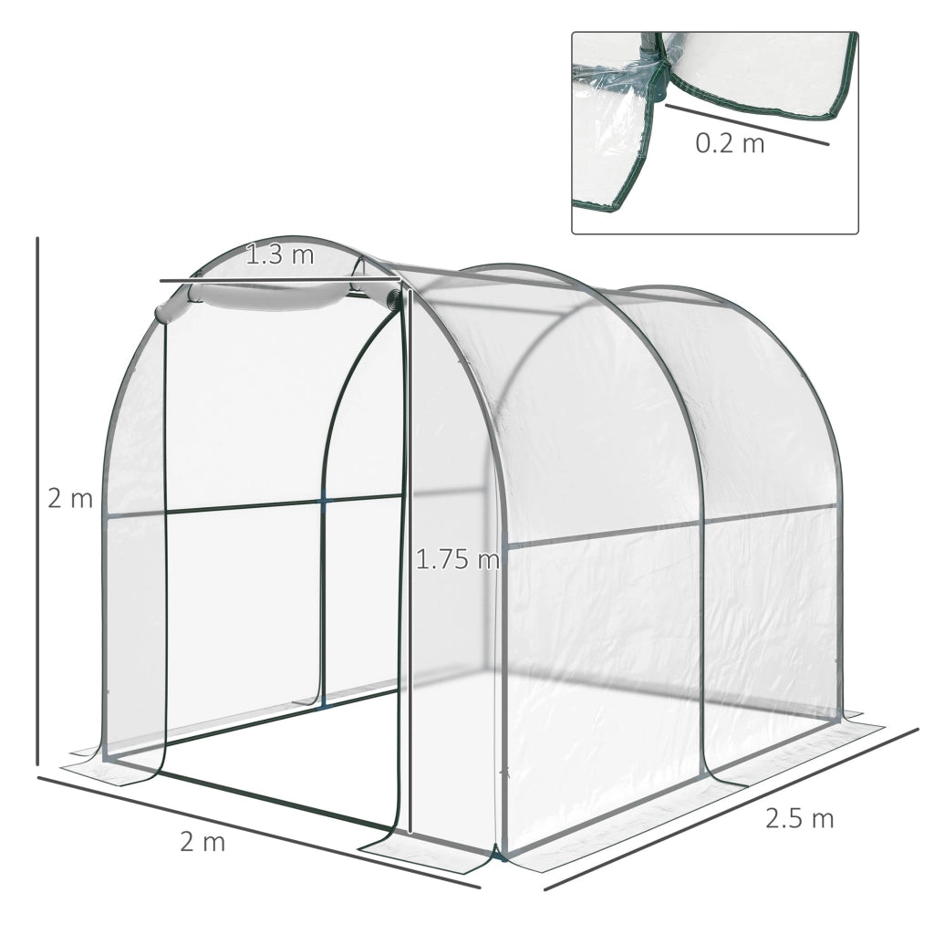 Serra da Giardino per Piante a Tunnel in PVC 250x200x200 cm