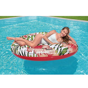 Trade Shop - Isola Gonfiabile Palme Fiori Tropicali Materassino 158 Cm Max. 90 Kg Corda 43410 -
