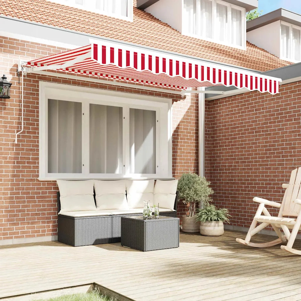 vidaXL Tenda Retrattile Rosso e Bianco 250x200 cm Tessuto