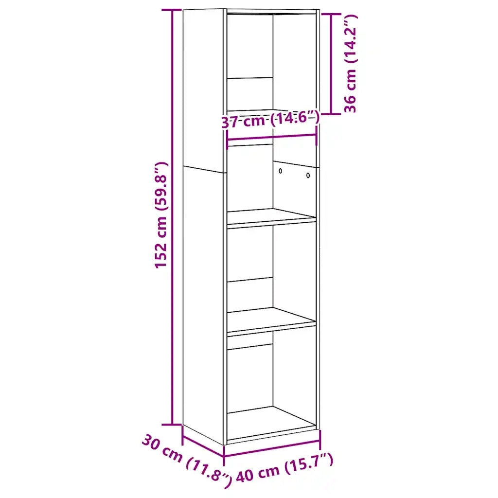 vidaXL Libreria Rovere Artigianale 40x30x152 cm in Legno Multistrato