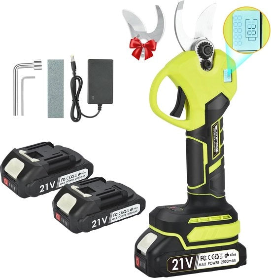 Snoeischaar elettrica professionale con batteria e display LCD per manutenzione giardino