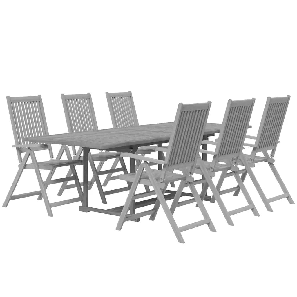 Set da Pranzo da Giardino 7 pz in Legno Massello di Acacia 3079651