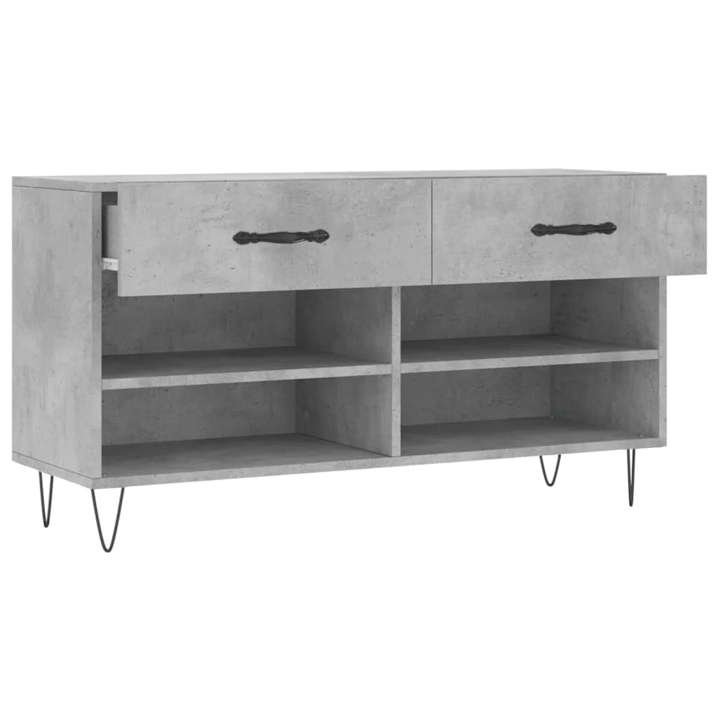 Panca portascarpe/stivali cassettiera scaffale mobiletto portaoggetti per ingresso 102 x 35 x 55 cm legno ingegnerizzato grigio 02_0022968