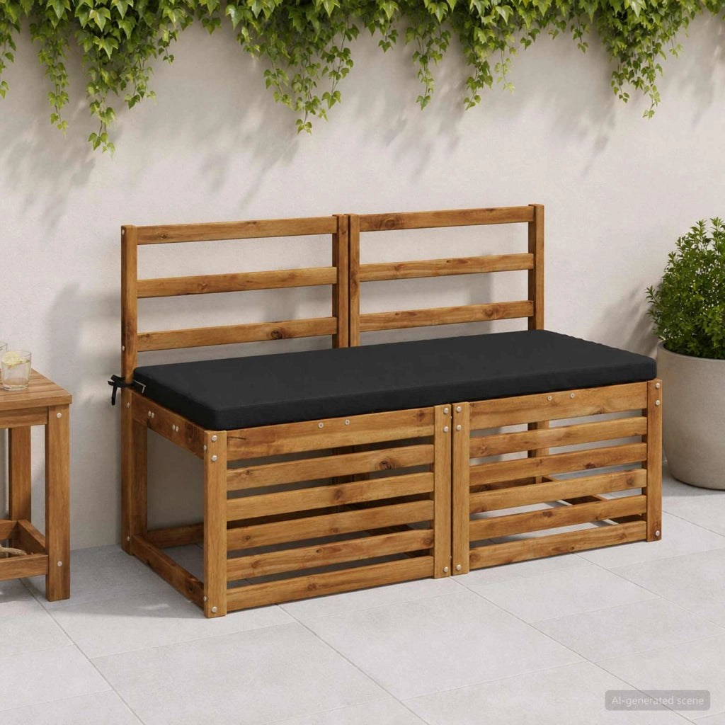 Cuscini per Panchina a 2 Pezzi SOEST 2 pz 100% Poliestere Nero 949327