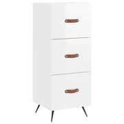 Credenza | Madia | Buffet da pranzo | Armadio da pranzo Bianco Lucido 34,5x34x90 cm in Legno Multistrato