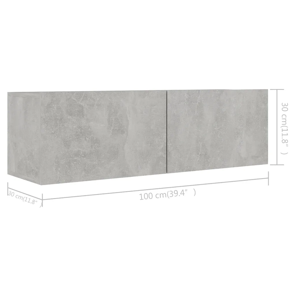Set Porta TV 9 pz Grigio Cemento in Truciolato cod mxl 64431