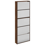 Scarpiera | Mobile per scarpe con Specchio a 5 Livelli Rovere Marrone 63x17x169,5cm