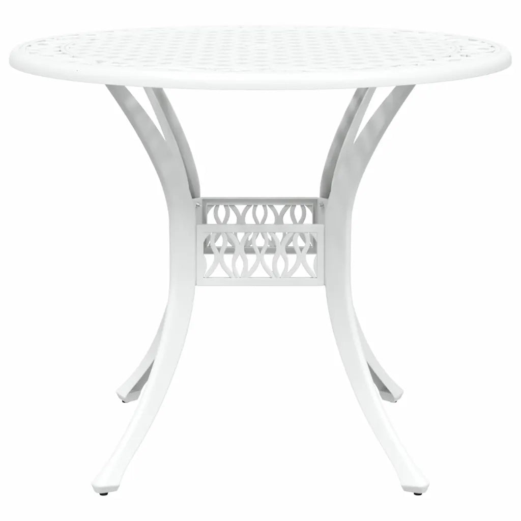 Set da Pranzo per Giardino 5 pcs Bianco Alluminio