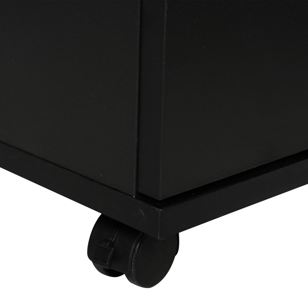 Armadietto 2 Ante 2 Cassetti 100x40x71 cm il Legno Truciolato  Nero