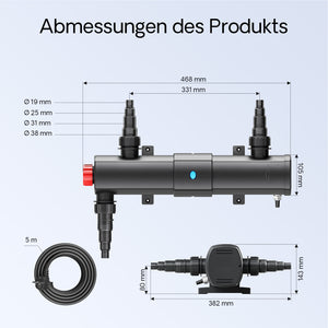 Set per laghetti filtro a camera 60000l chiarificatore UVC 24W