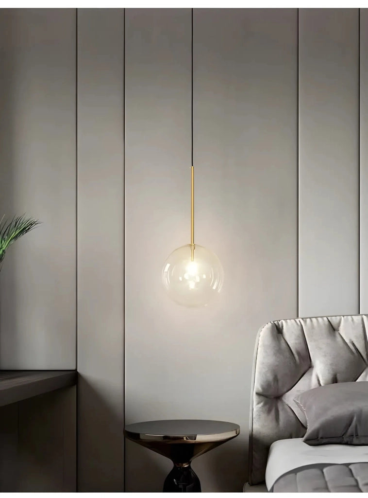 Lampada Da Soffitto A Sospensione Con Sfera Di Vetro 15cm APP1680-1CP