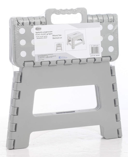 Sgabello Pieghevole 30x22x22 cm in Polipropilene Grigio