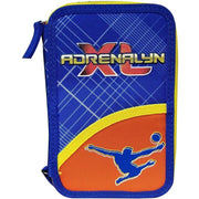 Trade Shop - Astuccio Scuola Calciatori Panini Adrenalyn Triplo Completo 3 Zip Per Ragazzi -