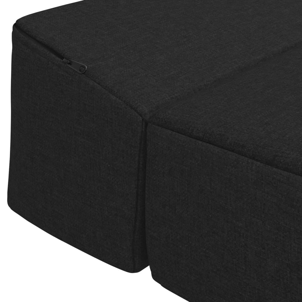 Divano Letto Pieghevole Nero 200 x 70 x 15 cm Tessuto