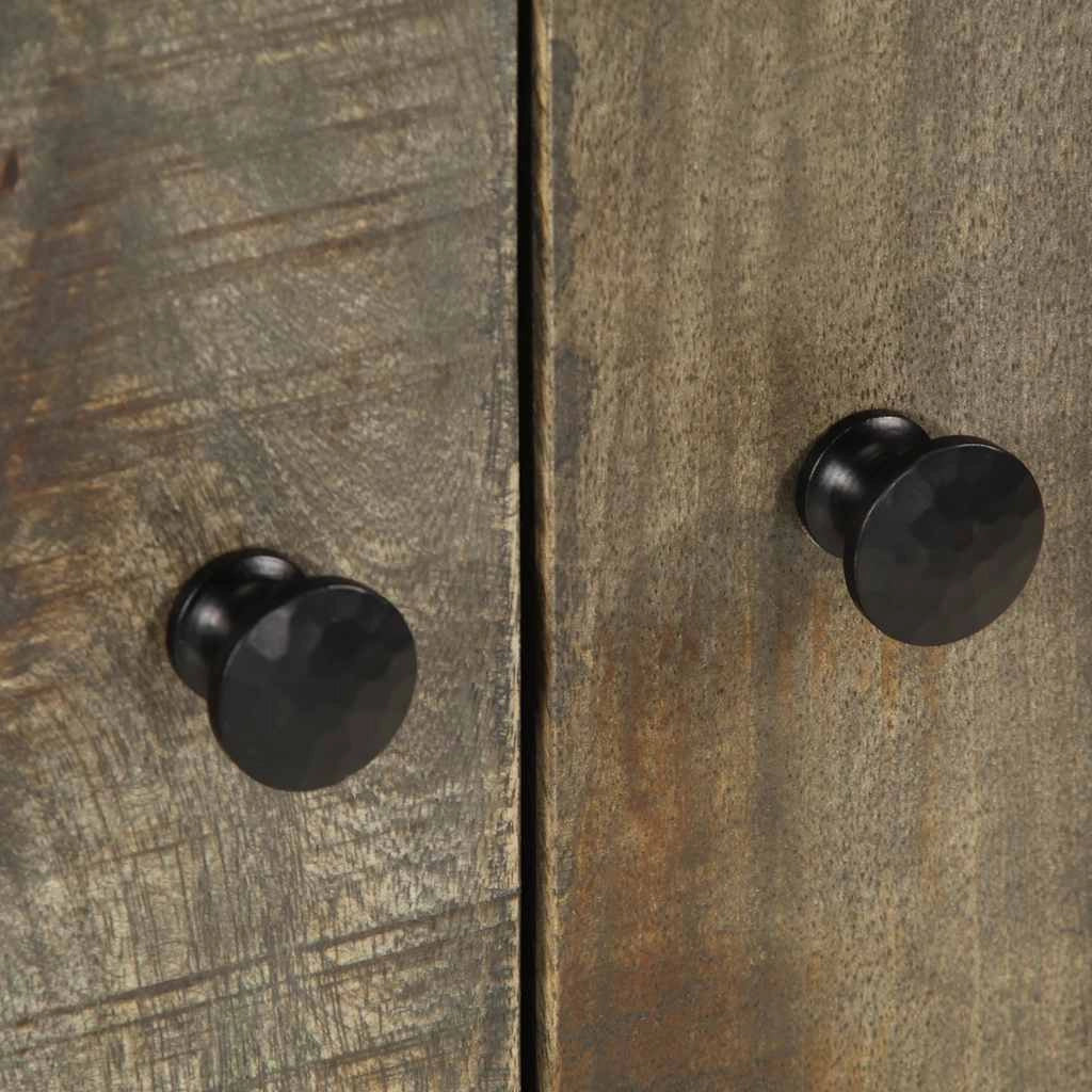 Mobile lavabo in legno massello di mango design elegante bagno 62 x 33 x 58 cm legno nero 02_0057752