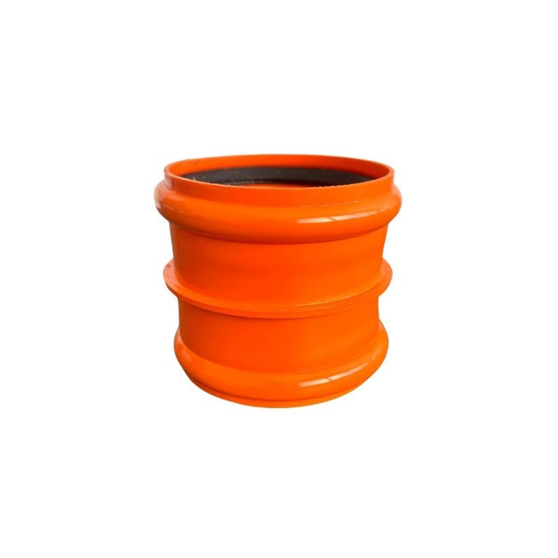 Manicotto Femmina-Femmina in PVC (colore Arancio) con Guarnizione : Diametro - 100