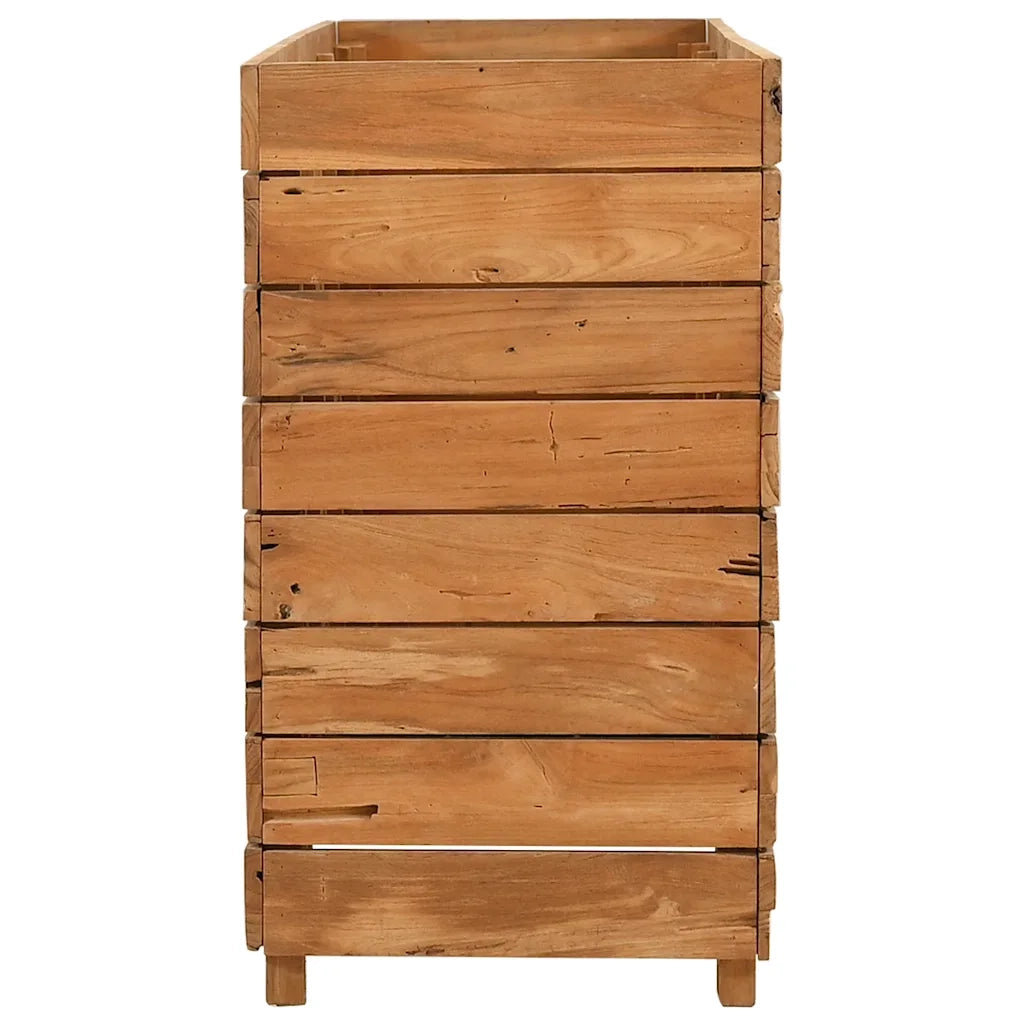Letto Rialzato 150x40x72 cm Legno di Teak di Recupero e Acciaio 47429