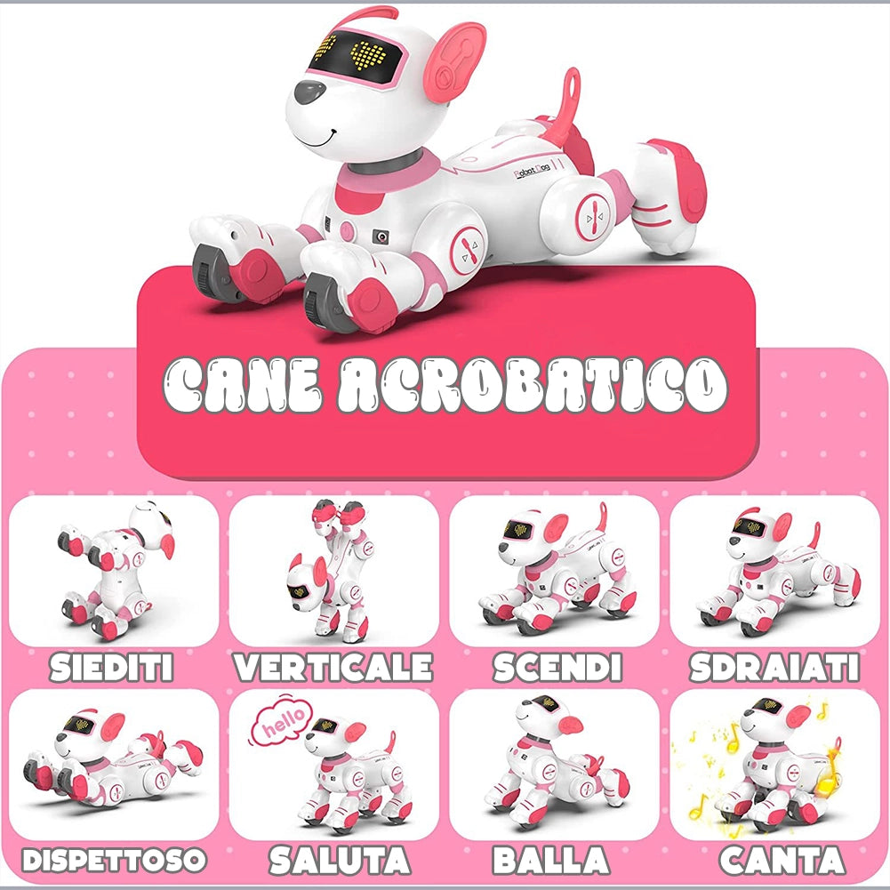 Cane Robot Radiocomandato Cagnolino Interattivo Giocattolo con Comandi Vocali