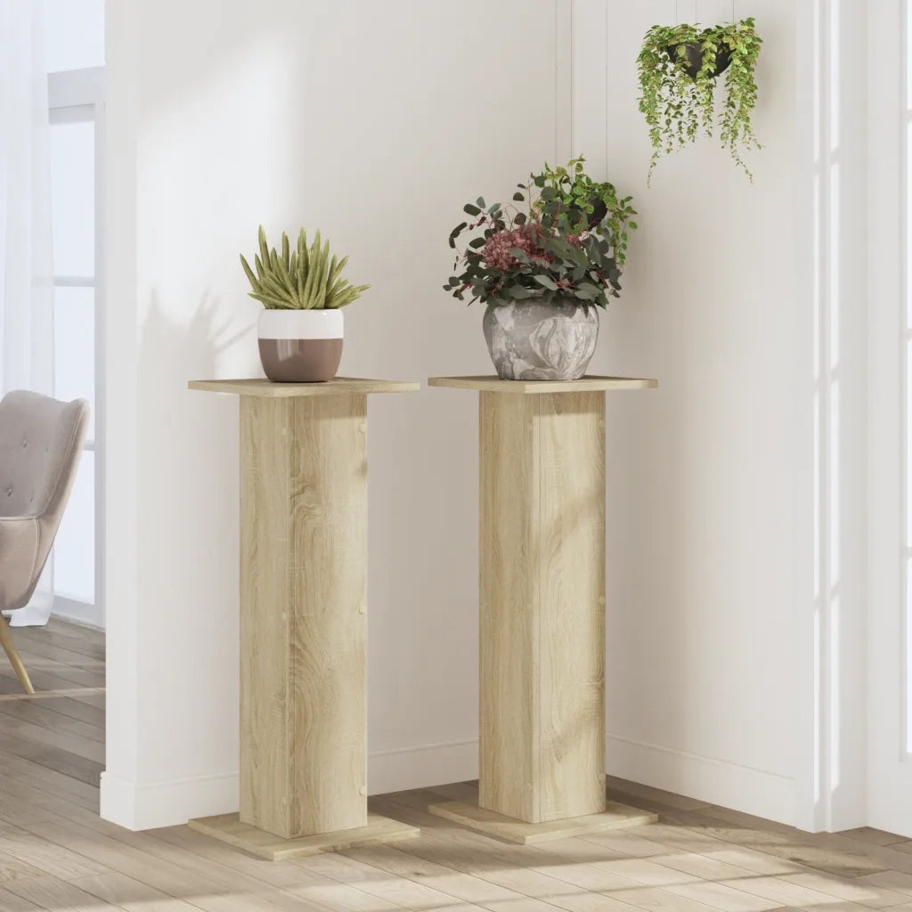 Supporti per piante | Sostegno per piante 2 pz Rovere Sonoma 30x30x80cm in Truciolato