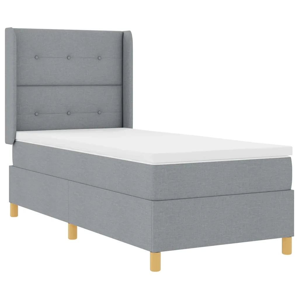 Letto a molle con materasso Grigio chiaro 100 x 200 cm Tessuto 3341819