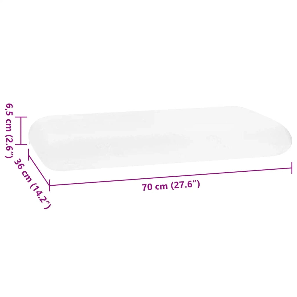 Cuscino da Letto Bianco 70 x 36 x 6,5 cm Schiuma Memory CFW2343052