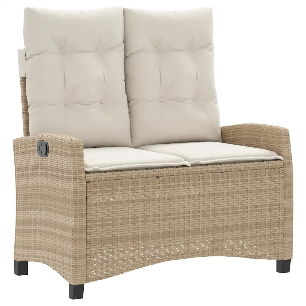 Set da Pranzo da Giardino 2 pz con Cuscini Beige in Polyrattancod mxl 90389