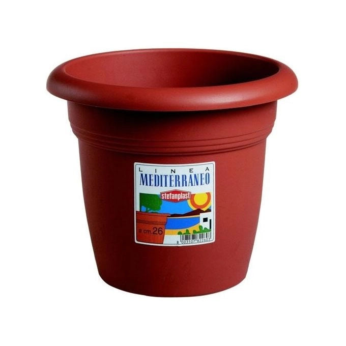 Stefanplast 82650 Mediterraneo Vaso da Giardino Tondo in Plastica 65 cm 48 cm altezza 90 lt colore Coccio