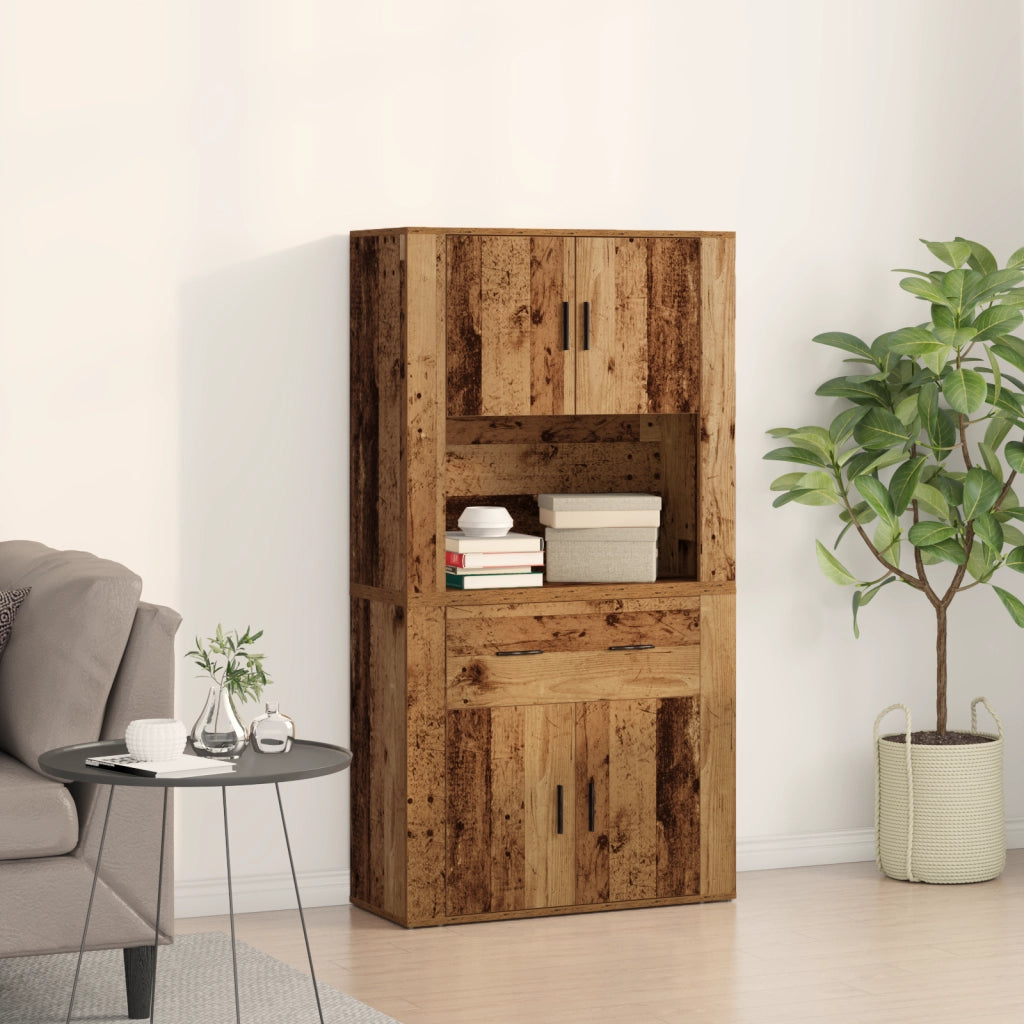 Highboard in Legno di Recupero 80x33x150 cm